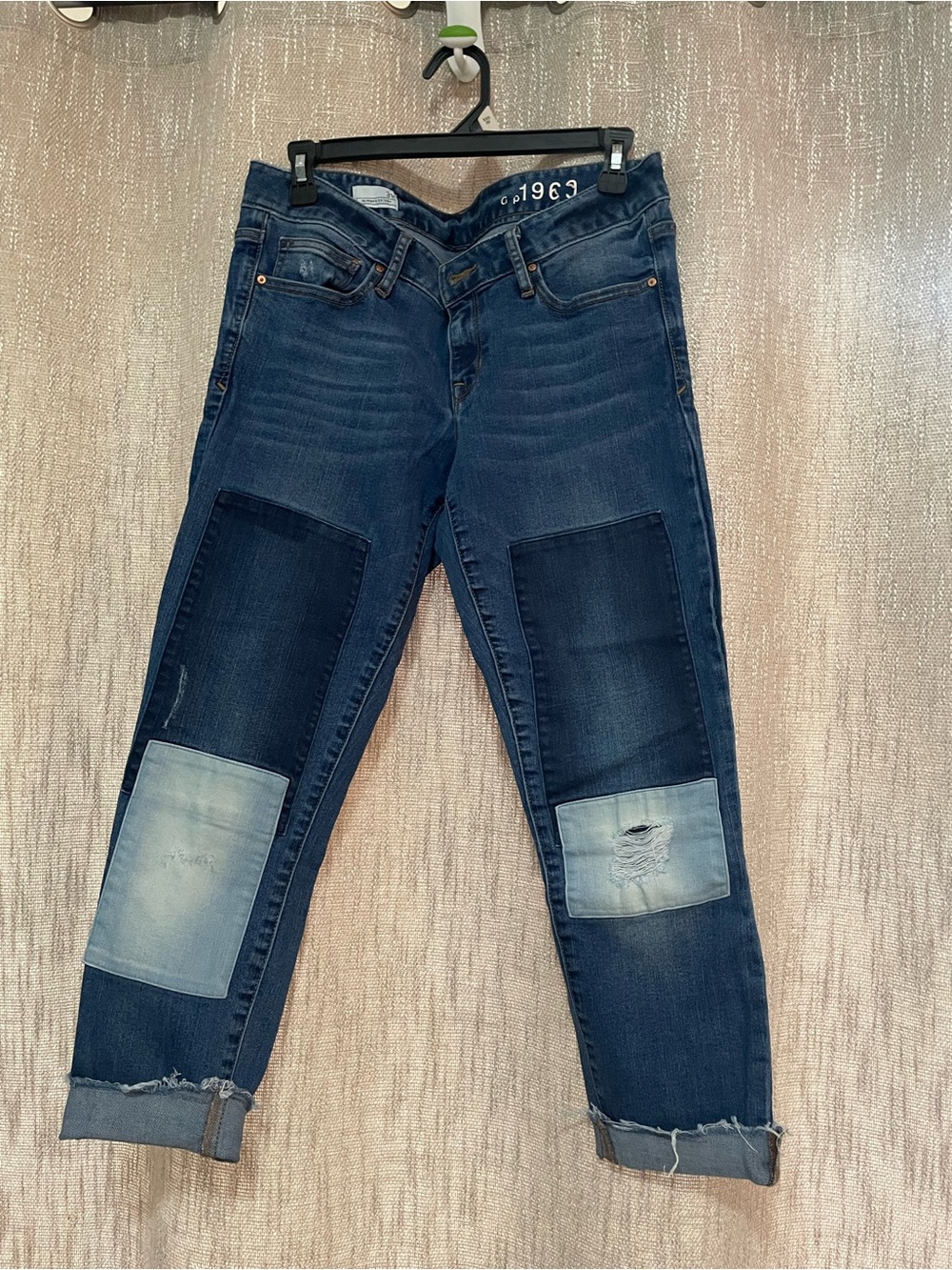 GAP 1969 Classic Dark Blue Jeans Gap 1969 Patched Always Skinny Jeans
